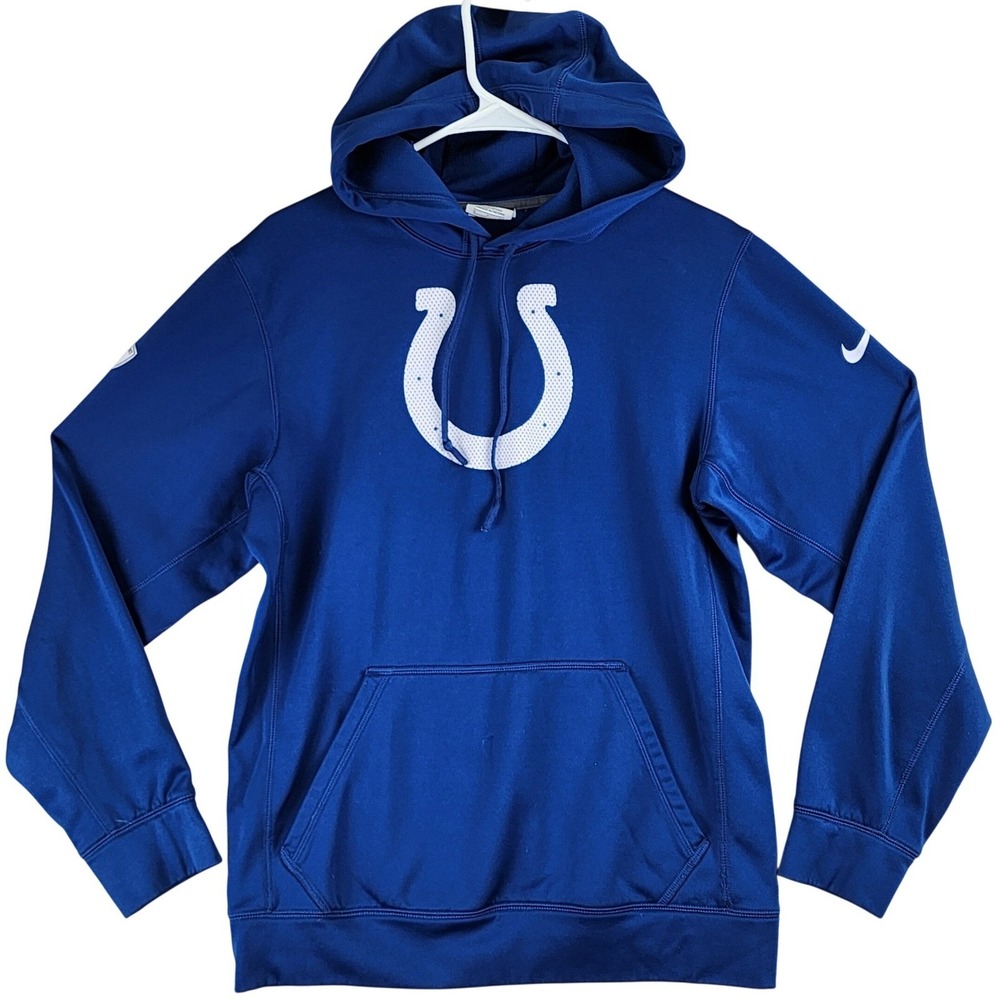 Indianapolis Colts Nike Therma-FIT Hoodie Mens Small Blue NFL Onfield Sport
